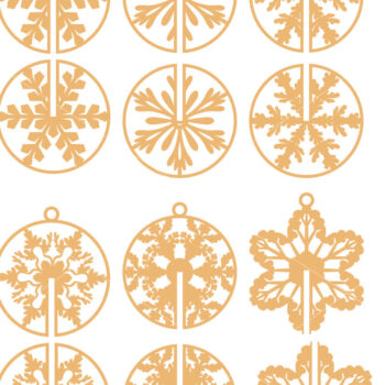 Intra απο ξύλο plywood 3mm-4mm πάχος ΧΡΙΣΤΟΥΓΕΝΝΙΑΤΙΚΑ 3D Snowflakes Cut  Δίασταση 4x4 cm INTRAFABR-20104986 - Image 5