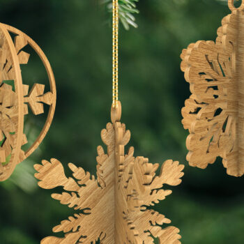 Intra απο ξύλο plywood 3mm-4mm πάχος ΧΡΙΣΤΟΥΓΕΝΝΙΑΤΙΚΑ 3D Snowflakes Cut  Δίασταση 4x4 cm INTRAFABR-20104986 - Image 6