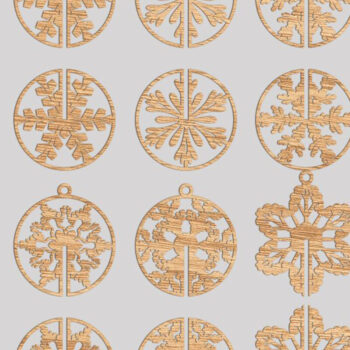 Intra απο ξύλο plywood 3mm-4mm πάχος ΧΡΙΣΤΟΥΓΕΝΝΙΑΤΙΚΑ 3D Snowflakes Cut  Δίασταση 4x4 cm INTRAFABR-20104986 - Image 7