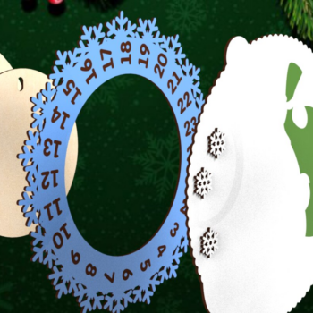 Intra απο ξύλο plywood 3mm-4mm πάχος Christmas Advent Calendar  Δίασταση 11x11 cm INTRAFABR-108097303 - Image 1