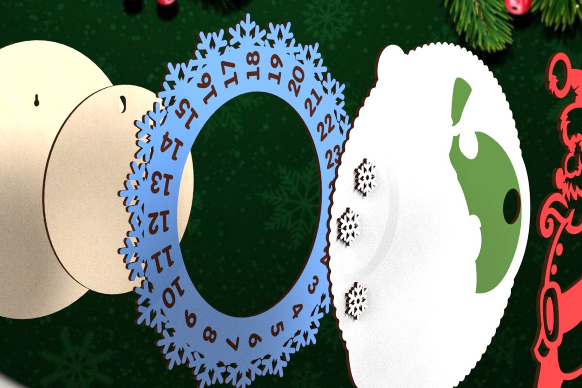 Intra απο ξύλο plywood 3mm-4mm πάχος Christmas Advent Calendar  Δίασταση 11x11 cm INTRAFABR-108097303