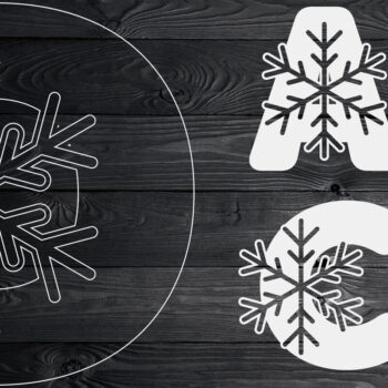 Intra απο ξύλο plywood 3mm-4mm πάχος Χριστουγεννιάτικο αλφάβητο Snowflake γράμματα Δίασταση 15x15 cm INTRAFABR-50283895 - Image 2