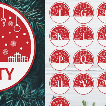 Intra απο ξύλο plywood 3mm-4mm πάχος Χριστουγεννιάτικο αλφάβητο Στρογγυλό στολίδι Δίασταση 20x30 cm INTRAFABR-81064536 - Image 1