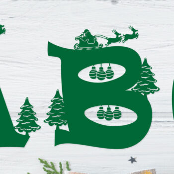 Intra απο ξύλο plywood 3mm-4mm πάχος Χριστουγεννιάτικο αλφάβητο Στρογγυλό στολίδι Δίασταση 20x30 cm INTRAFABR-81444472 - Image 2