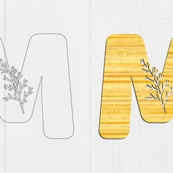 Intra απο ξύλο plywood 3mm-4mm πάχος Χριστουγεννιάτικο δέντρο με γράμματα αλφαβήτου Δίασταση 15x15 cm INTRAFABR-52070364 - Image 2