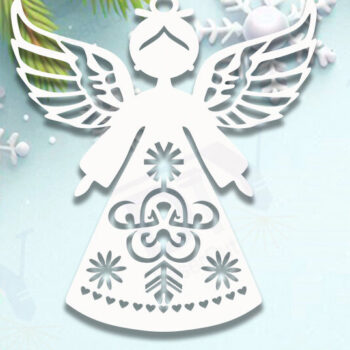 Intra απο ξύλο plywood 3mm-4mm πάχος Χριστουγεννιάτικο άγγελο λέιζερ και κοπή χαρτιού Δίασταση 4x4 cm INTRAFABR-108662379 - Image 2