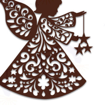 Intra απο ξύλο plywood 3mm-4mm πάχος Χριστουγεννιάτικο άγγελο λέιζερ και κοπή χαρτιού Δίασταση 30x20 cm INTRAFABR-108950364 - Image 3