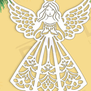 Intra απο ξύλο plywood 3mm-4mm πάχος Χριστουγεννιάτικο άγγελο λέιζερ και κοπή χαρτιού Δίασταση 4x4 cm INTRAFABR-110912183