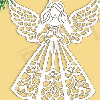 Intra απο ξύλο plywood 3mm-4mm πάχος Χριστουγεννιάτικο άγγελο λέιζερ και κοπή χαρτιού Δίασταση 4x4 cm INTRAFABR-110912183 - Image 1