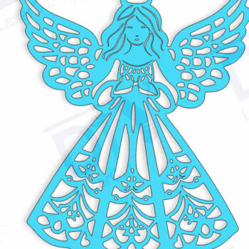 Intra απο ξύλο plywood 3mm-4mm πάχος Χριστουγεννιάτικο άγγελο λέιζερ και κοπή χαρτιού Δίασταση 4x4 cm INTRAFABR-110912183 - Image 2