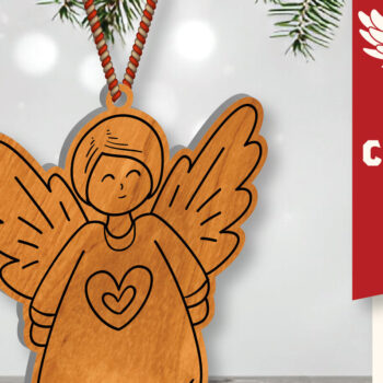 Intra απο ξύλο plywood 3mm-4mm πάχος Christmas Angel Cut  Δίασταση 15x15 cm INTRAFABR-109820160 - Image 1