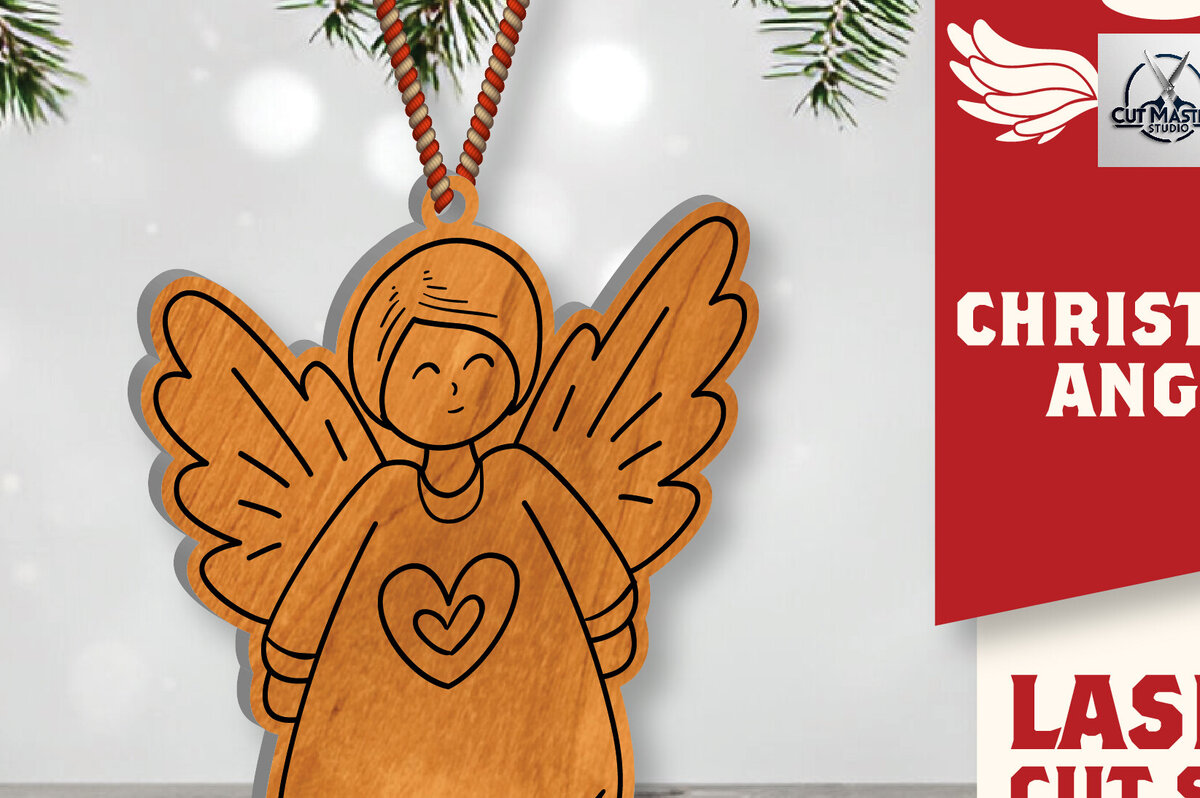 Intra απο ξύλο plywood 3mm-4mm πάχος Christmas Angel Cut  Δίασταση 15x15 cm INTRAFABR-109820160