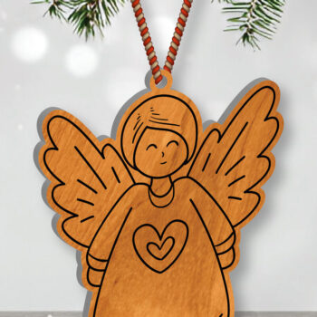 Intra απο ξύλο plywood 3mm-4mm πάχος Christmas Angel Cut  Δίασταση 15x15 cm INTRAFABR-109820160 - Image 2