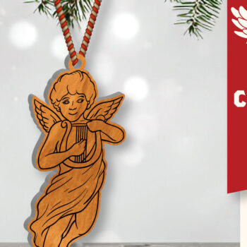 Intra απο ξύλο plywood 3mm-4mm πάχος Christmas Angel Cut  Δίασταση 15x15 cm INTRAFABR-109819686 - Image 1