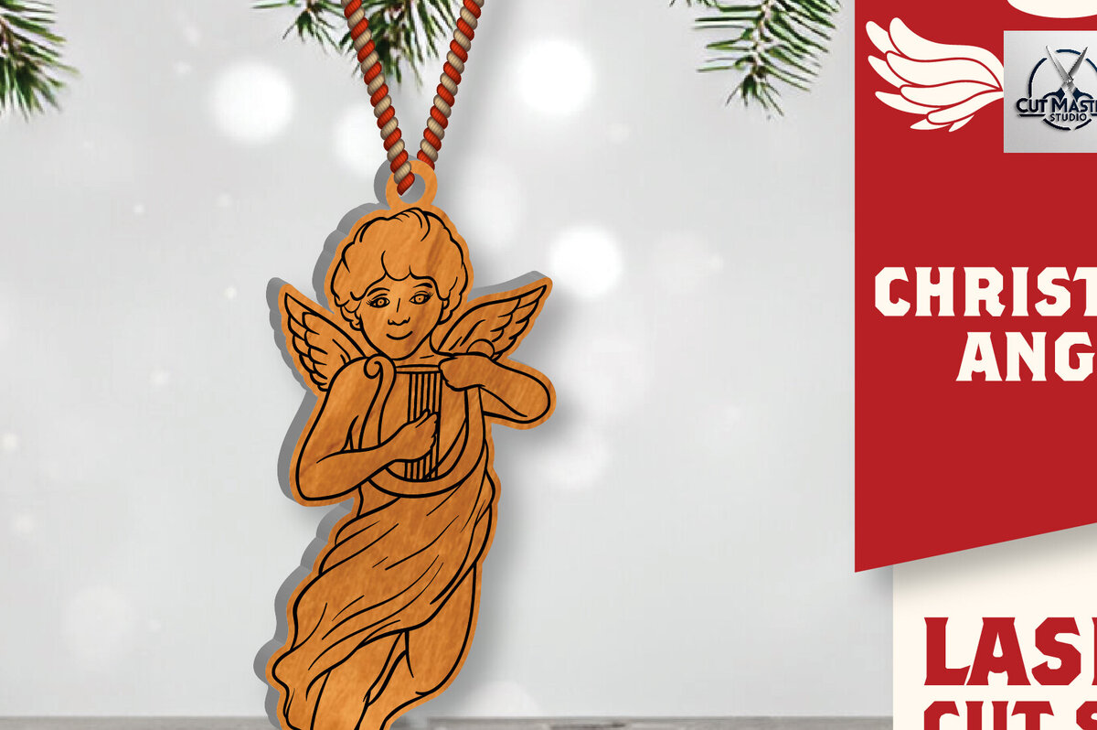 Intra απο ξύλο plywood 3mm-4mm πάχος Christmas Angel Cut  Δίασταση 15x15 cm INTRAFABR-109819686