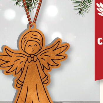Intra απο ξύλο plywood 3mm-4mm πάχος Christmas Angel Cut  Δίασταση 15x15 cm INTRAFABR-109819781 - Image 1