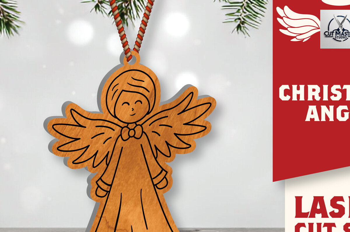 Intra απο ξύλο plywood 3mm-4mm πάχος Christmas Angel Cut  Δίασταση 15x15 cm INTRAFABR-109819781