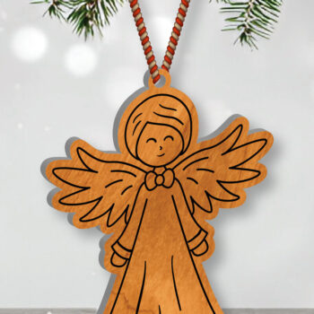 Intra απο ξύλο plywood 3mm-4mm πάχος Christmas Angel Cut  Δίασταση 15x15 cm INTRAFABR-109819781 - Image 2