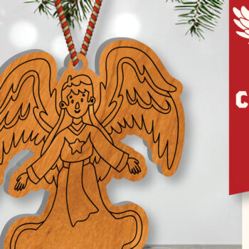 Intra απο ξύλο plywood 3mm-4mm πάχος Christmas Angel Cut  Δίασταση 15x15 cm INTRAFABR-109819807 - Image 1