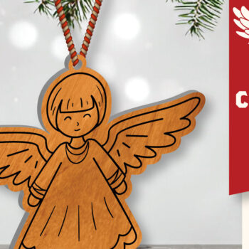 Intra απο ξύλο plywood 3mm-4mm πάχος Christmas Angel Cut  Δίασταση 15x15 cm INTRAFABR-109819827 - Image 1