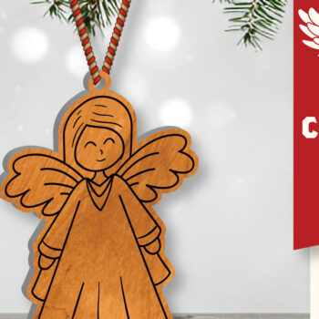 Intra απο ξύλο plywood 3mm-4mm πάχος Christmas Angel Cut  Δίασταση 15x15 cm INTRAFABR-109819933 - Image 1