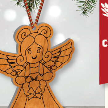 Intra απο ξύλο plywood 3mm-4mm πάχος Christmas Angel Cut  Δίασταση 15x15 cm INTRAFABR-109820023 - Image 1