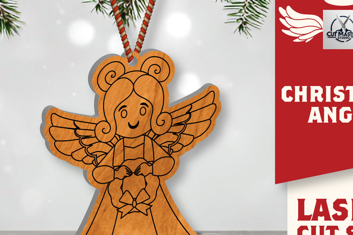 Intra απο ξύλο plywood 3mm-4mm πάχος Christmas Angel Cut  Δίασταση 15x15 cm INTRAFABR-109820023