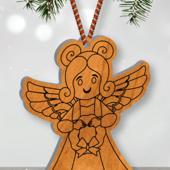 Intra απο ξύλο plywood 3mm-4mm πάχος Christmas Angel Cut  Δίασταση 15x15 cm INTRAFABR-109820023 - Image 2