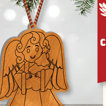 Intra απο ξύλο plywood 3mm-4mm πάχος Christmas Angel Cut  Δίασταση 15x15 cm INTRAFABR-109820054 - Image 1