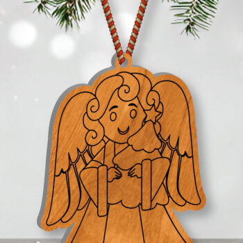 Intra απο ξύλο plywood 3mm-4mm πάχος Christmas Angel Cut  Δίασταση 15x15 cm INTRAFABR-109820054 - Image 2