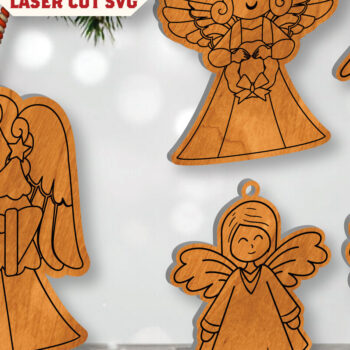 Intra απο ξύλο plywood 3mm-4mm πάχος Cut Christmas Angel Δίασταση 15x15 cm INTRAFABR-109820197 - Image 1