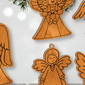 Intra απο ξύλο plywood 3mm-4mm πάχος Cut Christmas Angel Δίασταση 15x15 cm INTRAFABR-109820197 - Image 2