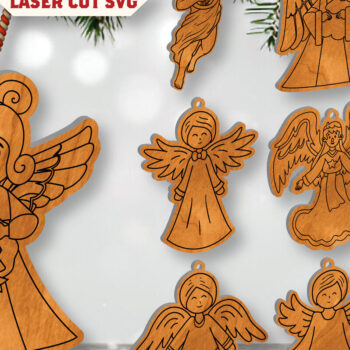 Intra απο ξύλο plywood 3mm-4mm πάχος Cut Christmas Angel Δίασταση 15x15 cm INTRAFABR-109820262 - Image 1