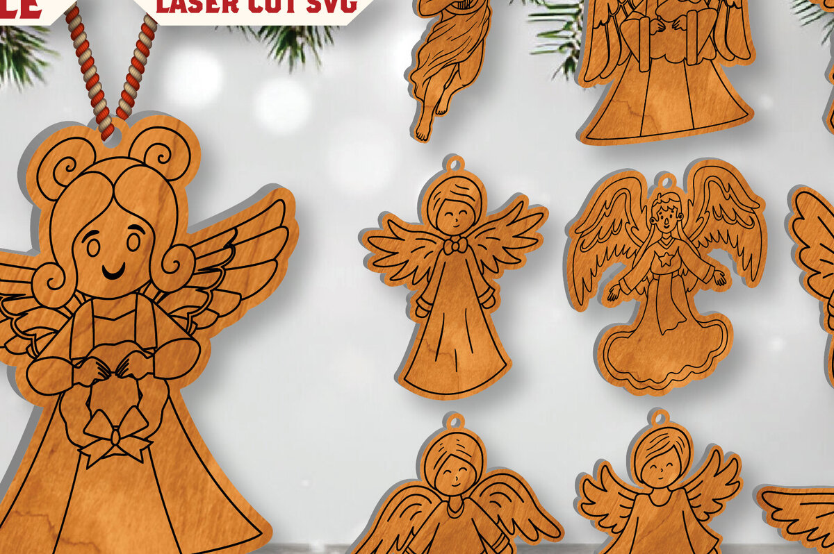 Intra απο ξύλο plywood 3mm-4mm πάχος Cut Christmas Angel Δίασταση 15x15 cm INTRAFABR-109820262