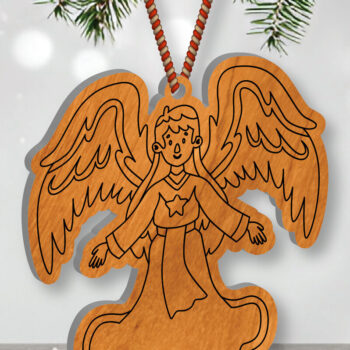 Intra απο ξύλο plywood 3mm-4mm πάχος Cut Christmas Angel Δίασταση 15x15 cm INTRAFABR-109820262 - Image 6