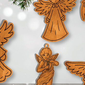 Intra απο ξύλο plywood 3mm-4mm πάχος Cut Christmas Angel Δίασταση 15x15 cm INTRAFABR-109819873 - Image 2