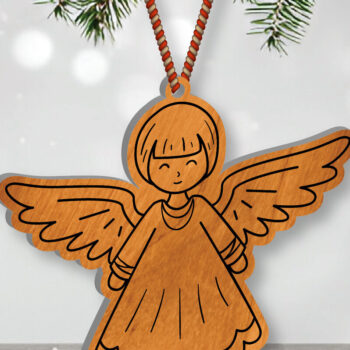 Intra απο ξύλο plywood 3mm-4mm πάχος Cut Christmas Angel Δίασταση 15x15 cm INTRAFABR-109819873 - Image 7
