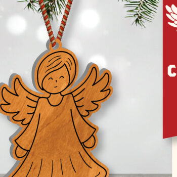 Intra απο ξύλο plywood 3mm-4mm πάχος Christmas Angel Cut  Δίασταση 15x15 cm INTRAFABR-109819668 - Image 1