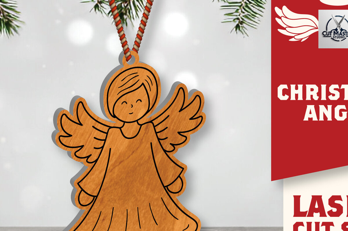 Intra απο ξύλο plywood 3mm-4mm πάχος Christmas Angel Cut  Δίασταση 15x15 cm INTRAFABR-109819668