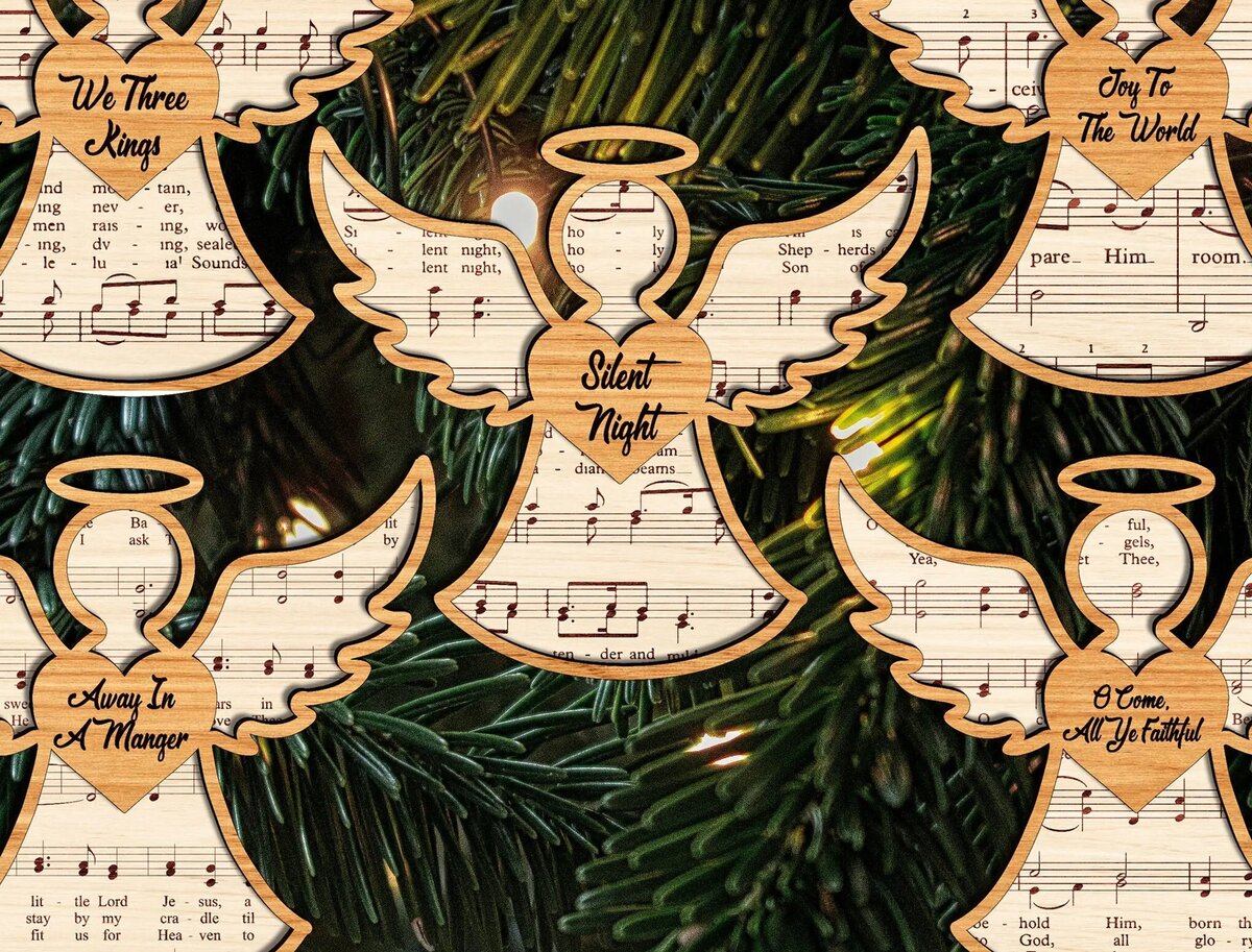 Intra απο ξύλο plywood 3mm-4mm πάχος Κοπής Χριστουγεννιάτικου Στολίδι Αγγέλου Δίασταση 8x8 cm INTRAFABR-111756458