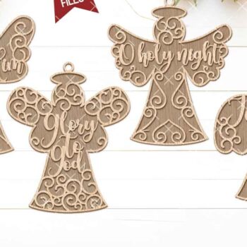 Intra απο ξύλο plywood 3mm-4mm πάχος Χριστουγεννιάτικο στολίδι αγγέλου, Δίασταση 8x8 cm INTRAFABR-104852747 - Image 1