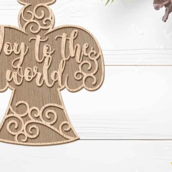 Intra απο ξύλο plywood 3mm-4mm πάχος Χριστουγεννιάτικο στολίδι αγγέλου, Δίασταση 8x8 cm INTRAFABR-104852747 - Image 2