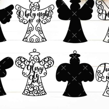 Intra απο ξύλο plywood 3mm-4mm πάχος Χριστουγεννιάτικο στολίδι αγγέλου, Δίασταση 8x8 cm INTRAFABR-104852747 - Image 6