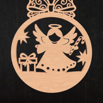 Intra απο ξύλο plywood 3mm-4mm πάχος Χριστουγεννιάτικο στολίδι αγγέλου Δίασταση 8x8 cm INTRAFABR-110388261 - Image 1