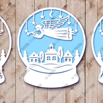 Intra απο ξύλο plywood 3mm-4mm πάχος Χριστουγεννιάτικο στολίδι Snow Globe Δίασταση 864x864 cm INTRAFABR-84072951 - Image 3