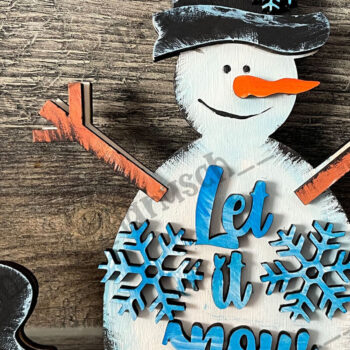 Intra απο ξύλο plywood 3mm-4mm πάχος Christmas Angel Snowman  Δίασταση 8x8 cm INTRAFABR-78909795 - Image 1