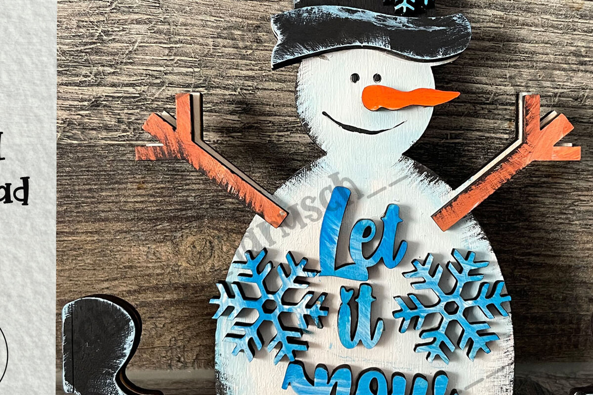 Intra απο ξύλο plywood 3mm-4mm πάχος Christmas Angel Snowman  Δίασταση 8x8 cm INTRAFABR-78909795