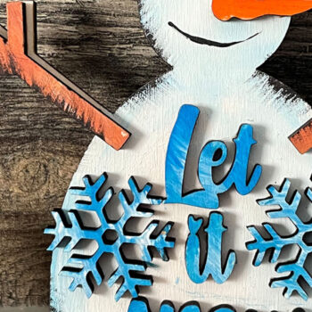 Intra απο ξύλο plywood 3mm-4mm πάχος Christmas Angel Snowman  Δίασταση 8x8 cm INTRAFABR-78909795 - Image 2