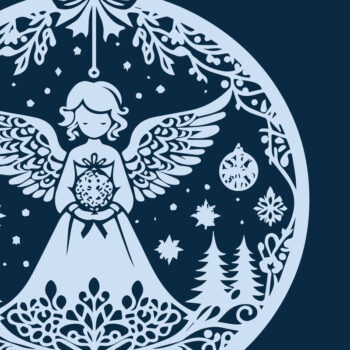 Intra απο ξύλο plywood 3mm-4mm πάχος Christmas Angels Δίασταση 4x4 cm INTRAFABR-85953369 - Image 1