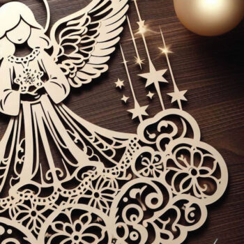 Intra απο ξύλο plywood 3mm-4mm πάχος Christmas Angels Δίασταση 4x4 cm INTRAFABR-85956604 - Image 1